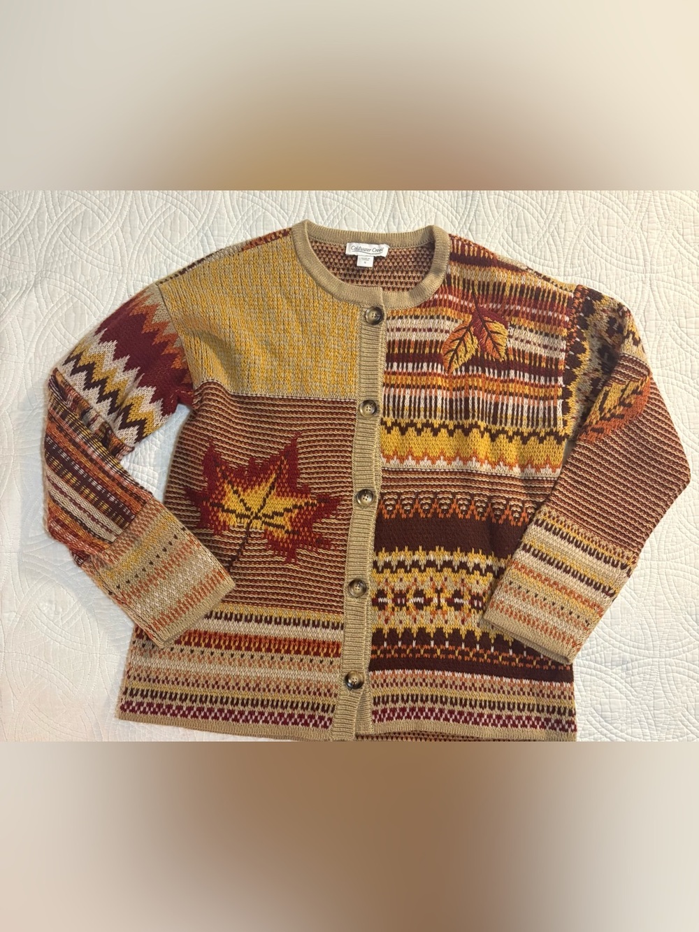 Coldwater Creek Chasing Leaves Cardigan Sweater Small - Picture 2 of 8